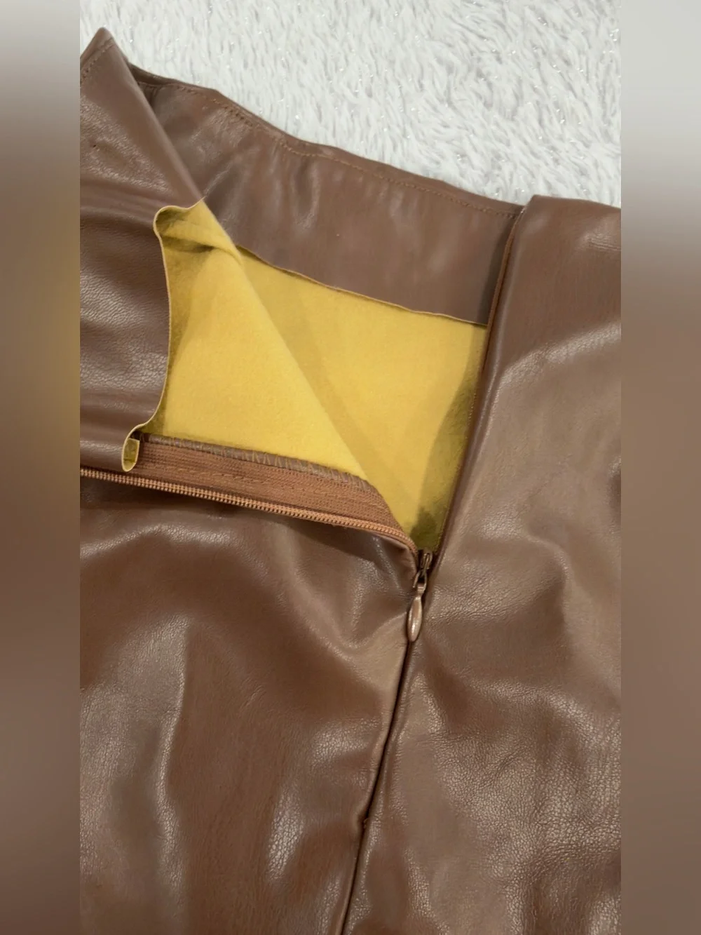 Princess Polly Brown Faux Leather Wrap Mini Skirt with Side Knot - Picture 10 of 12